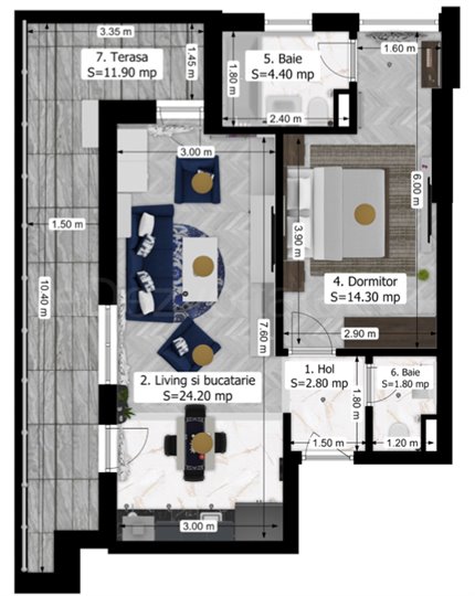 Apartament 2 Camere 60mp Oxy Residence