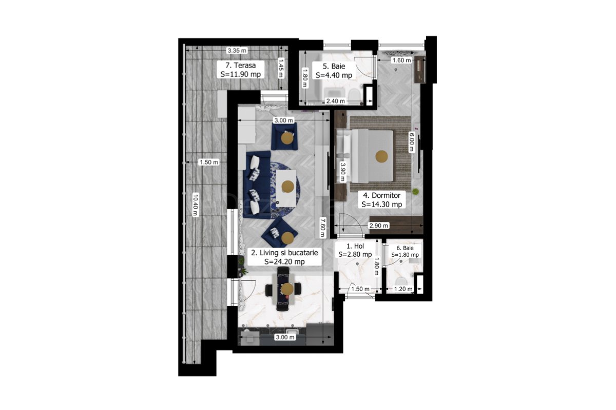 Apartament 2 Camere 60mp Oxy Residence