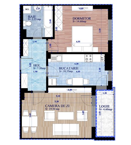Apartament 2 Camere 62mp ISG Residence IV
