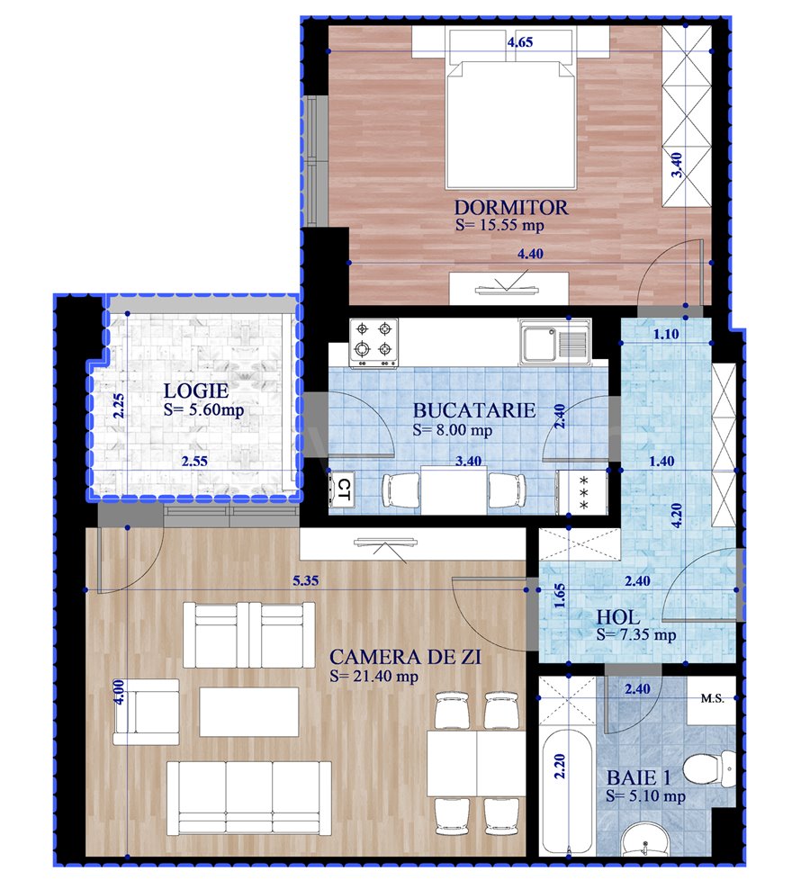 Apartament 2 Camere 63mp ISG Residence IV