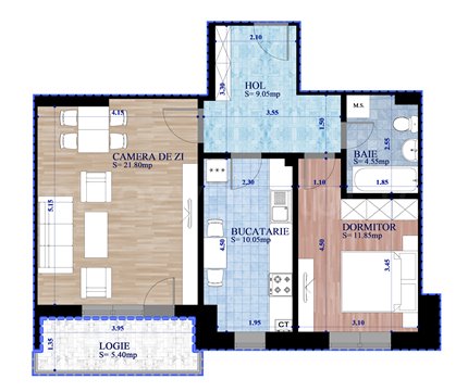 Apartament 2 Camere 63mp ISG Residence IV