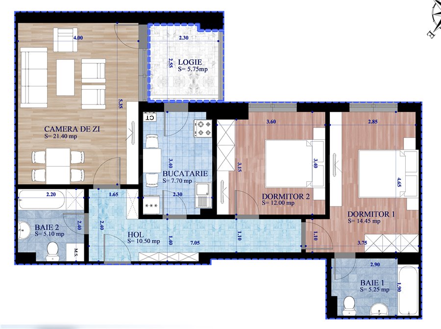 Apartament 3 Camere 82mp ISG Residence IV