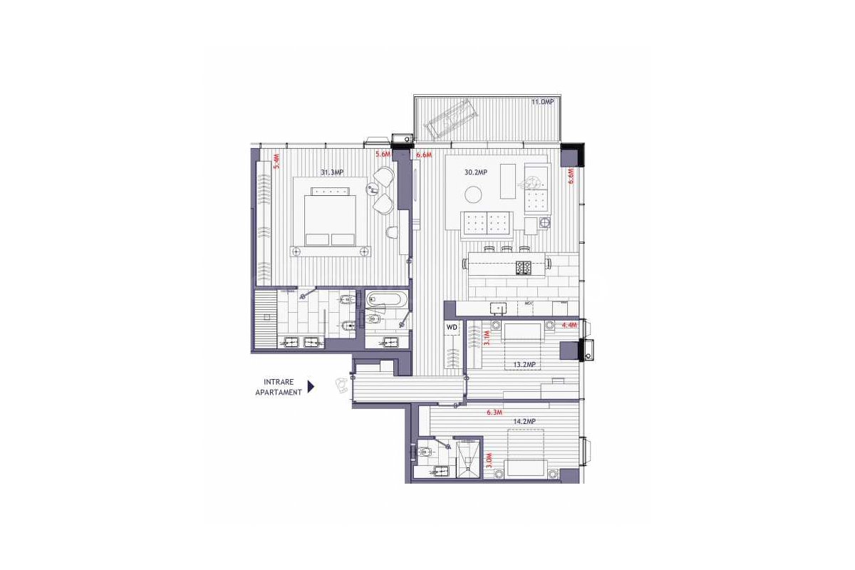 Apartament 4 Camere 138mp One Mircea Eliade