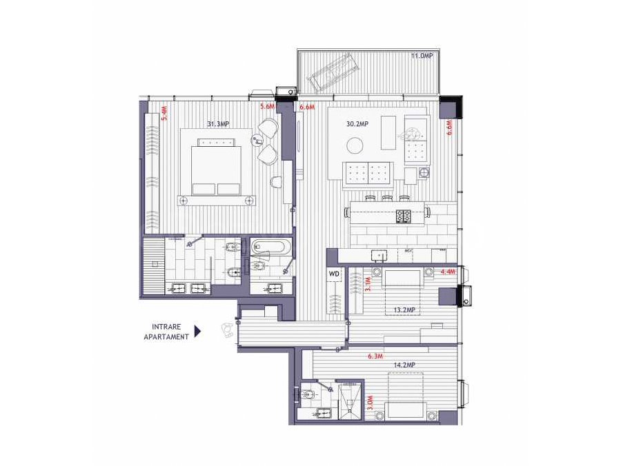 Apartament 4 Camere 138mp One Mircea Eliade