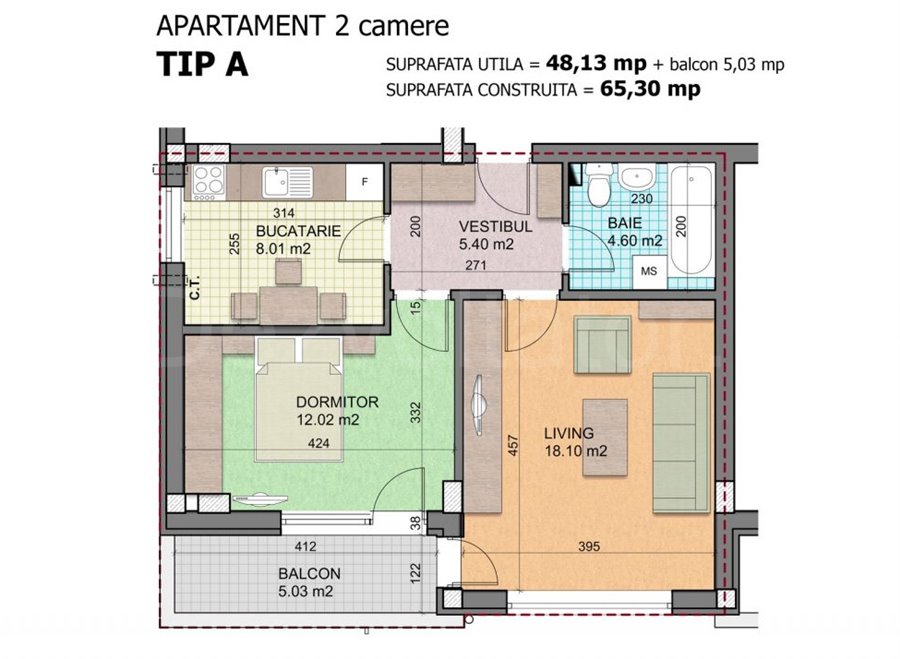 Apartament 2 Camere 54mp Titan Apartments