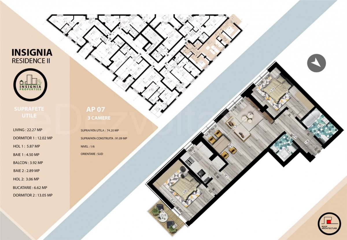 Apartament 3 Camere 75mp Insignia Residence Militari