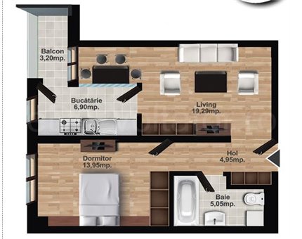 Apartament 2 Camere 53mp Avangarde Home 2