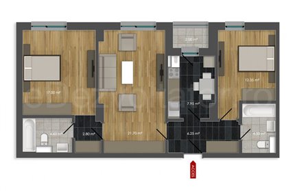 Apartament 3 Camere 80mp Cubic 7