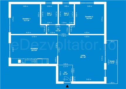 Apartament 3 Camere 102mp Tunari Case Concept