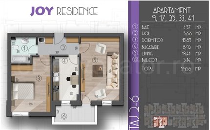 Apartament 2 Camere 60mp Joy Galaxy Residence