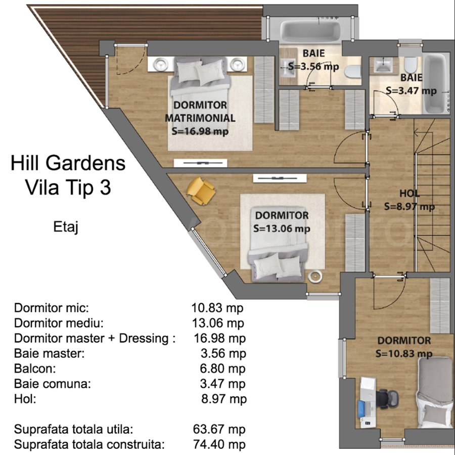 Apartament 4 Camere 119mp Hill Gardens