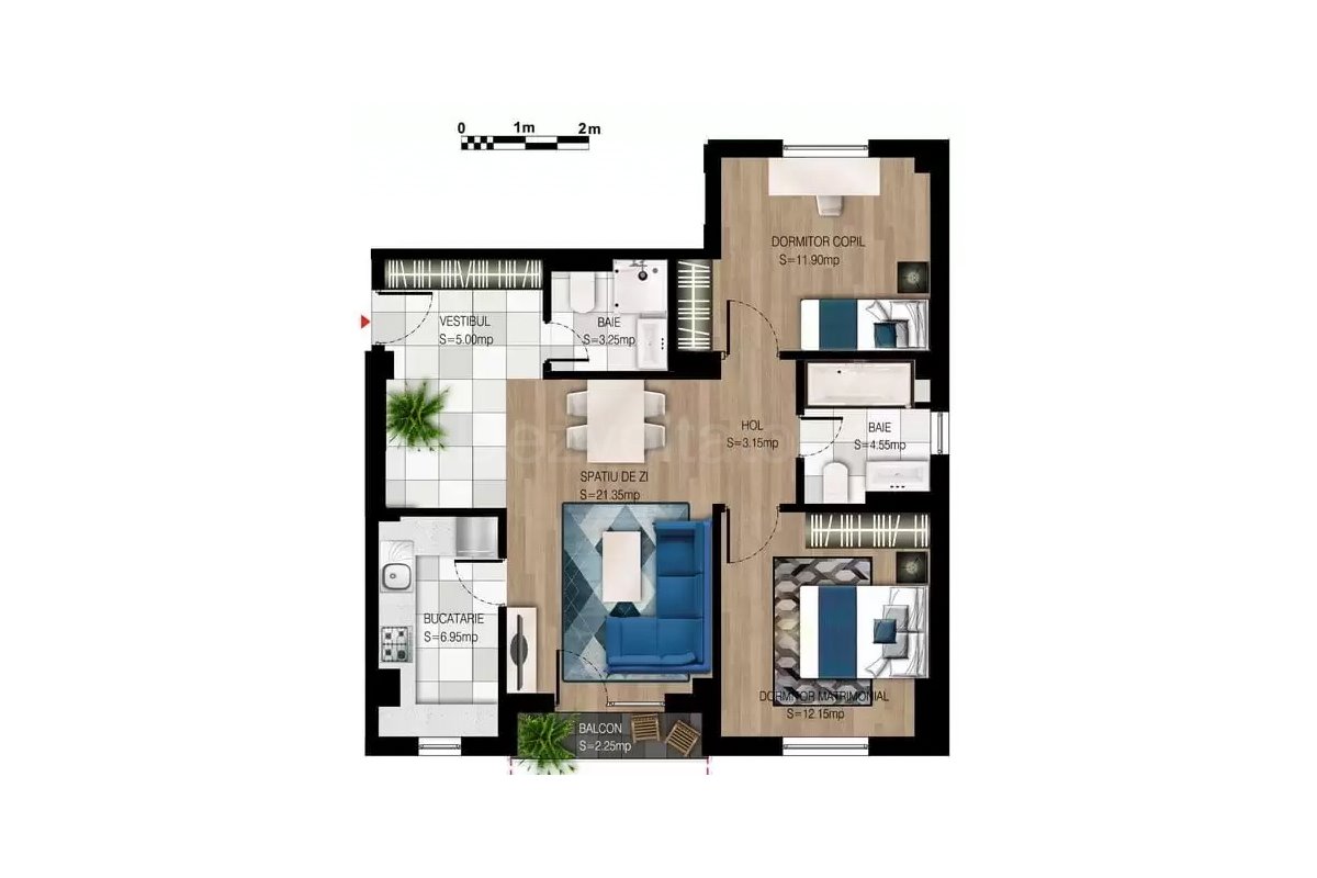 Apartament 3 Camere 71mp Sabinas Residence Brancoveanu