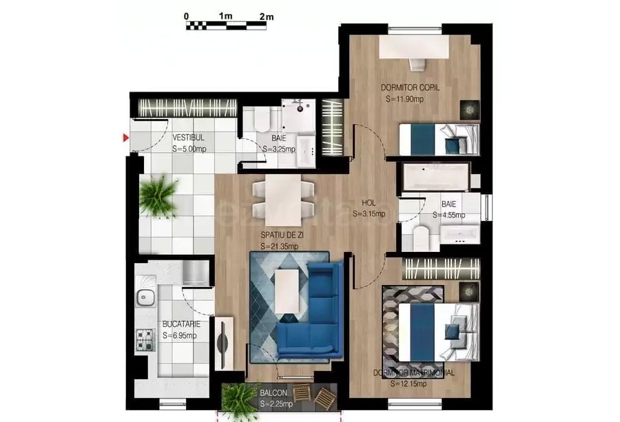Apartament 3 Camere 71mp Sabinas Residence Brancoveanu