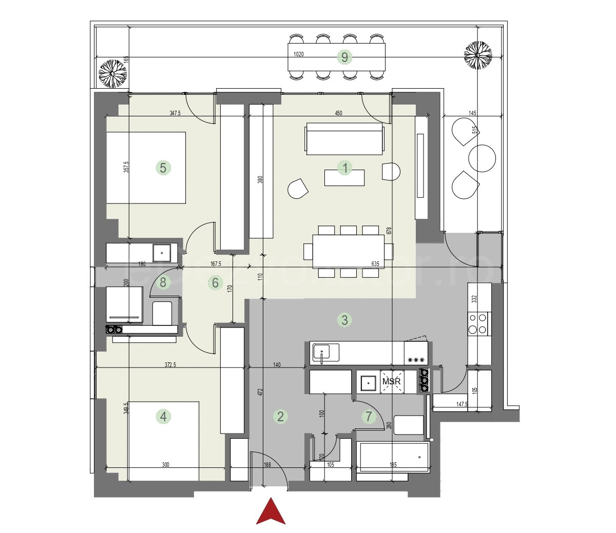 Apartament 3 Camere 103mp The Level Apartments