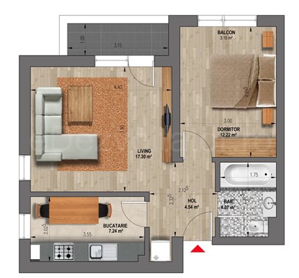Apartament 2 Camere 49mp Weiner 12 Residence
