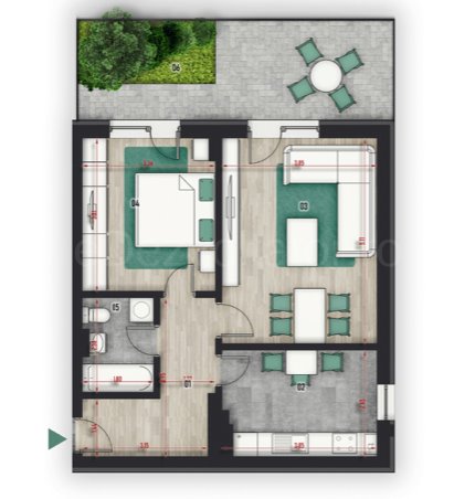 Apartament 2 Camere 74mp Color Pallady Residence