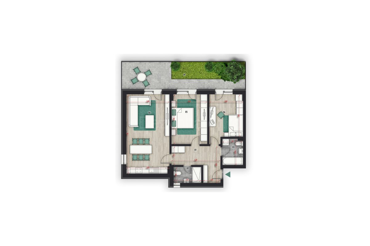 Apartament 3 Camere 99mp Color Pallady Residence