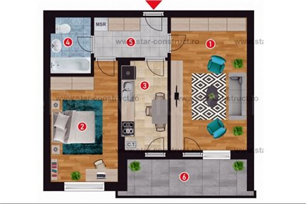 Apartament 2 Camere 61mp Kappa Residence Ghencea