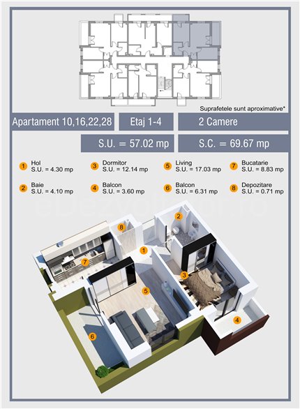 Apartament 2 Camere 57mp NewCasa Residence 3