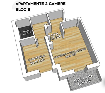 Apartament 2 Camere 64mp Northlight Residence