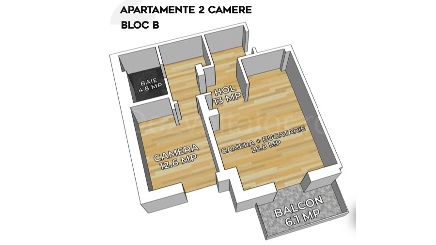 Apartament 2 Camere 64mp Northlight Residence