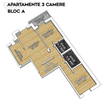 Apartament 3 Camere 99mp Northlight Residence