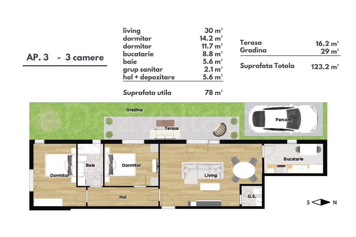 Apartament 3 Camere 94mp Olympia Residence