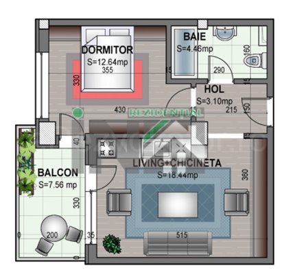 Apartament 2 Camere 39mp IN Rezidential 2 Militari