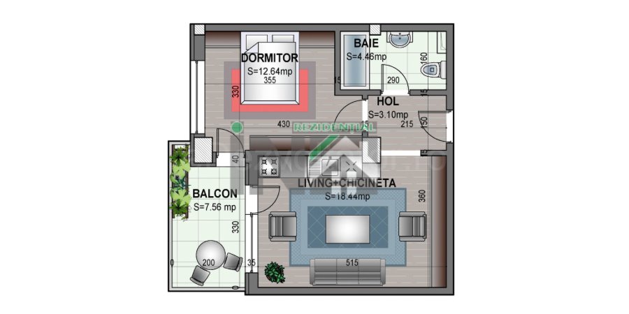 Apartament 2 Camere 39mp IN Rezidential 2 Militari