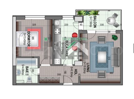 Apartament 2 Camere 61mp IN Rezidential 2 Militari
