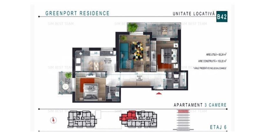 Apartament 3 Camere 83mp Greenport Residence