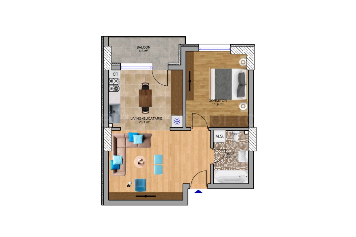 Apartament 2 Camere 50mp HomeLuk Residence