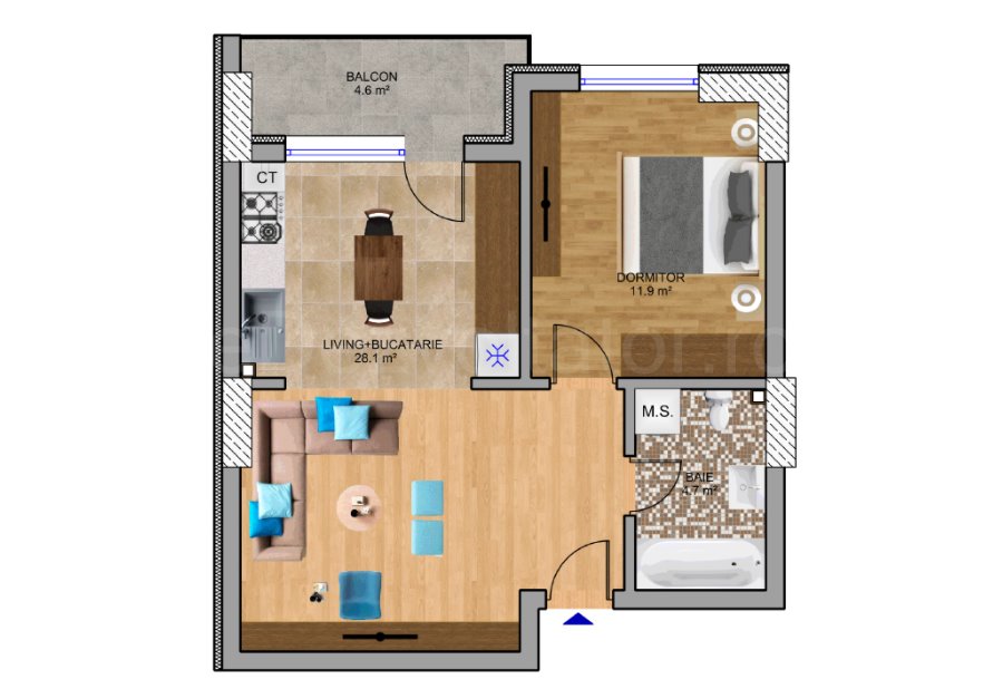 Apartament 2 Camere 50mp HomeLuk Residence