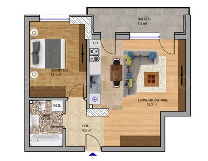 Apartament 2 Camere 53mp HomeLuk Residence