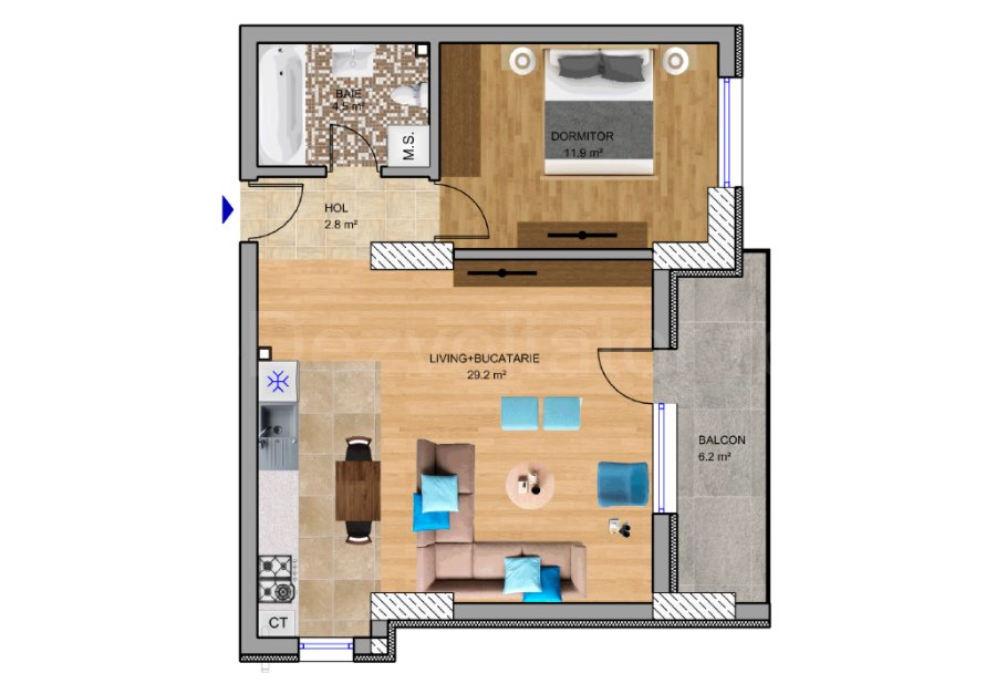 Apartament 2 Camere 55mp HomeLuk Residence