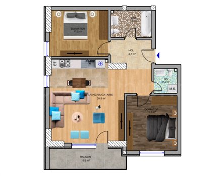 Apartament 3 Camere 71mp HomeLuk Residence
