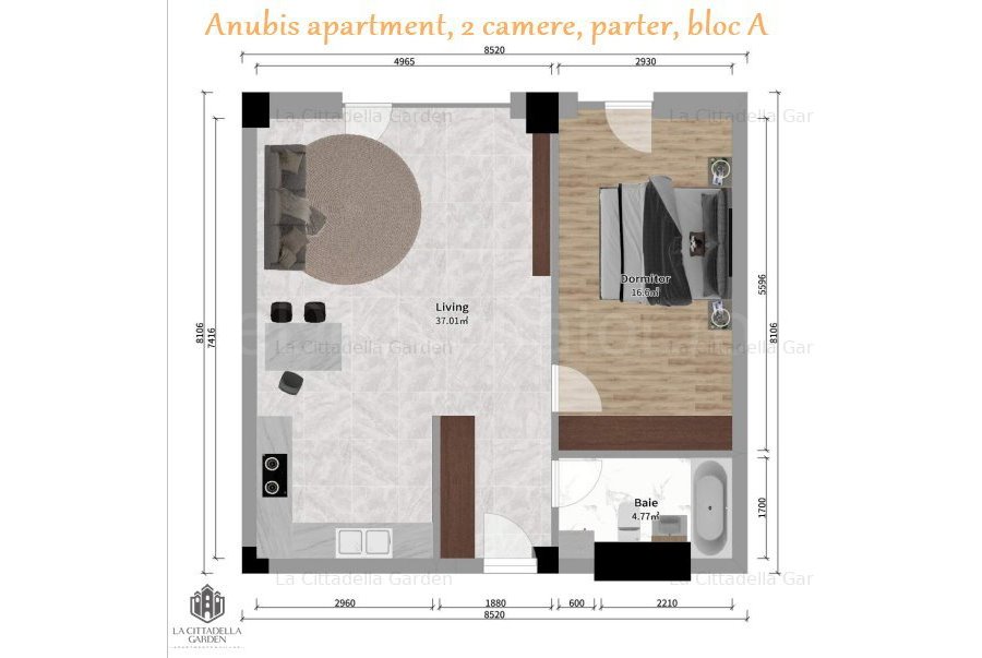 Apartament 2 Camere 58mp La Cittadella Garden