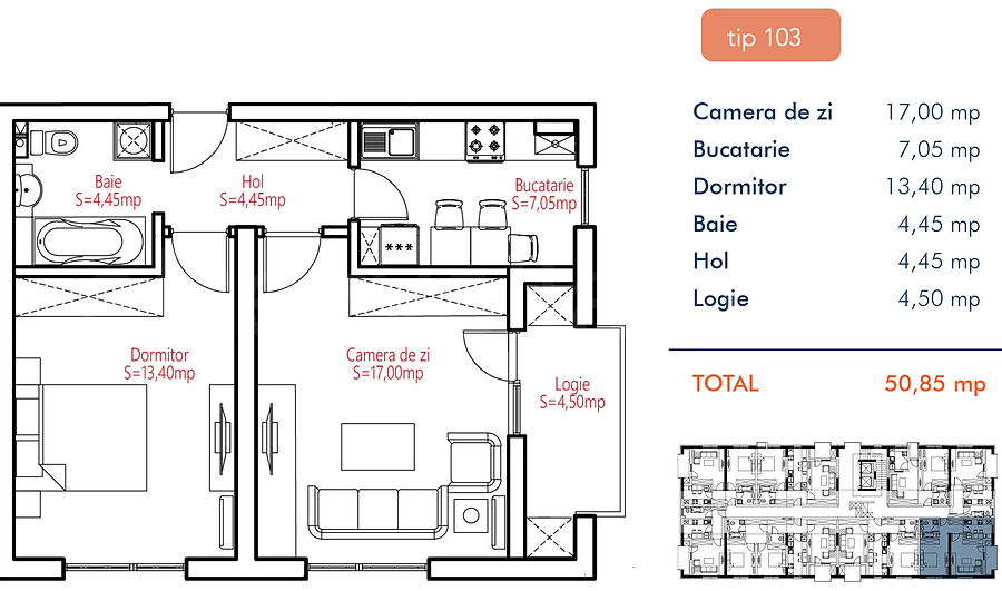 Apartament 2 Camere 51mp New Colentina Residence