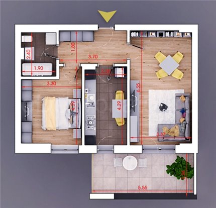 Apartament 2 Camere 67mp Sofia Residence 7