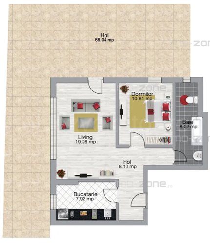 Apartament 2 Camere 123mp WestPoint Residence