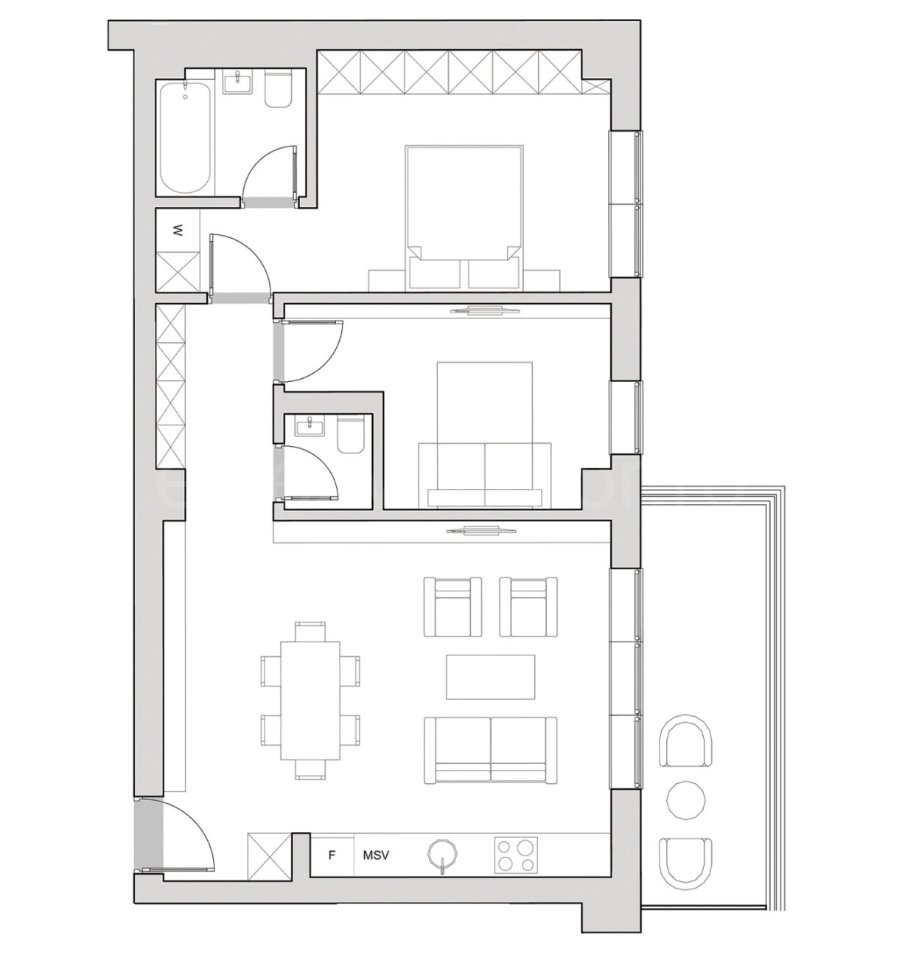 Apartament 3 Camere 90mp Cortina 126