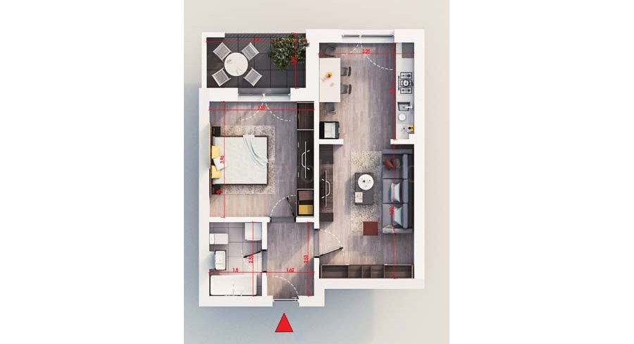 Apartament 2 Camere 55mp Titan 4 Residence