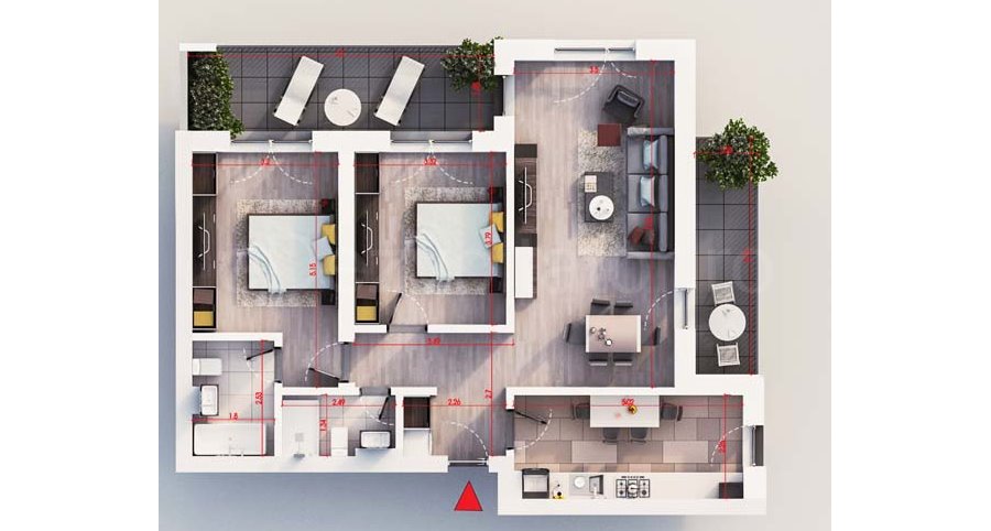 Apartament 3 Camere 97mp Titan 4 Residence