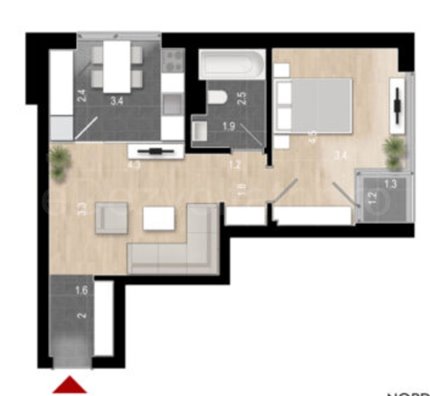Apartament 2 Camere 47mp Tower Residence