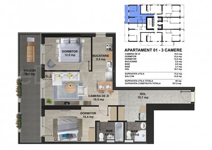 Apartament 3 Camere 90mp Sun Lake Residence