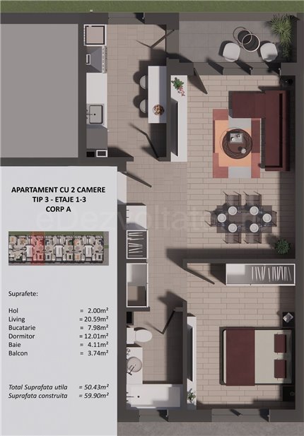 Apartament 2 Camere 51mp Encore Apartments