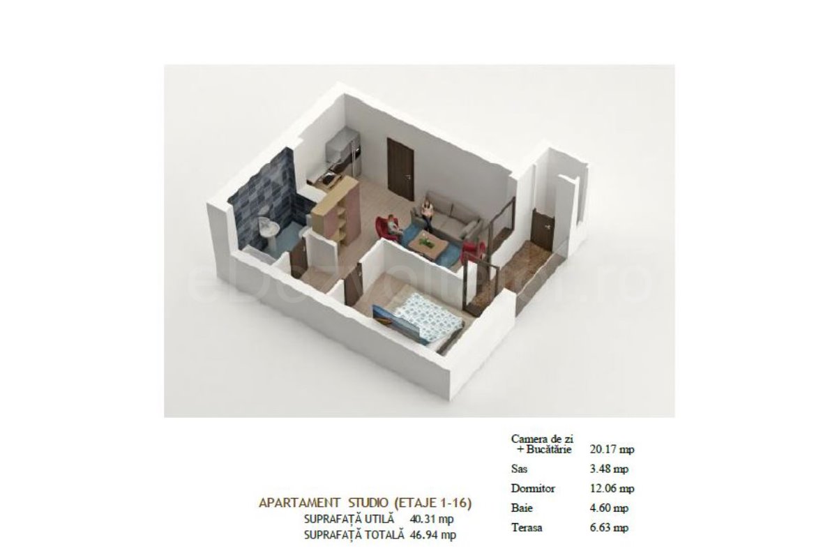 Apartament 2 Camere 47mp Global Residence Monolitului