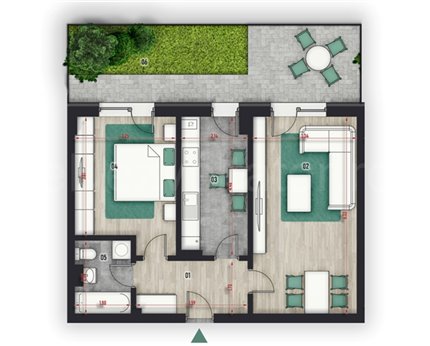 Apartament 2 Camere 77mp Color Pallady Residence