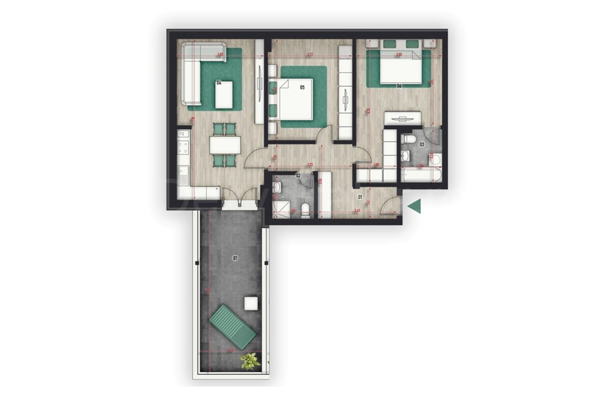 Apartament 3 Camere 100mp Color Pallady Residence