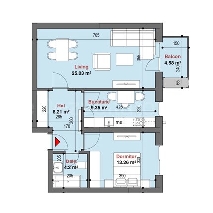 Apartament 2 Camere 65mp Plaza Residence